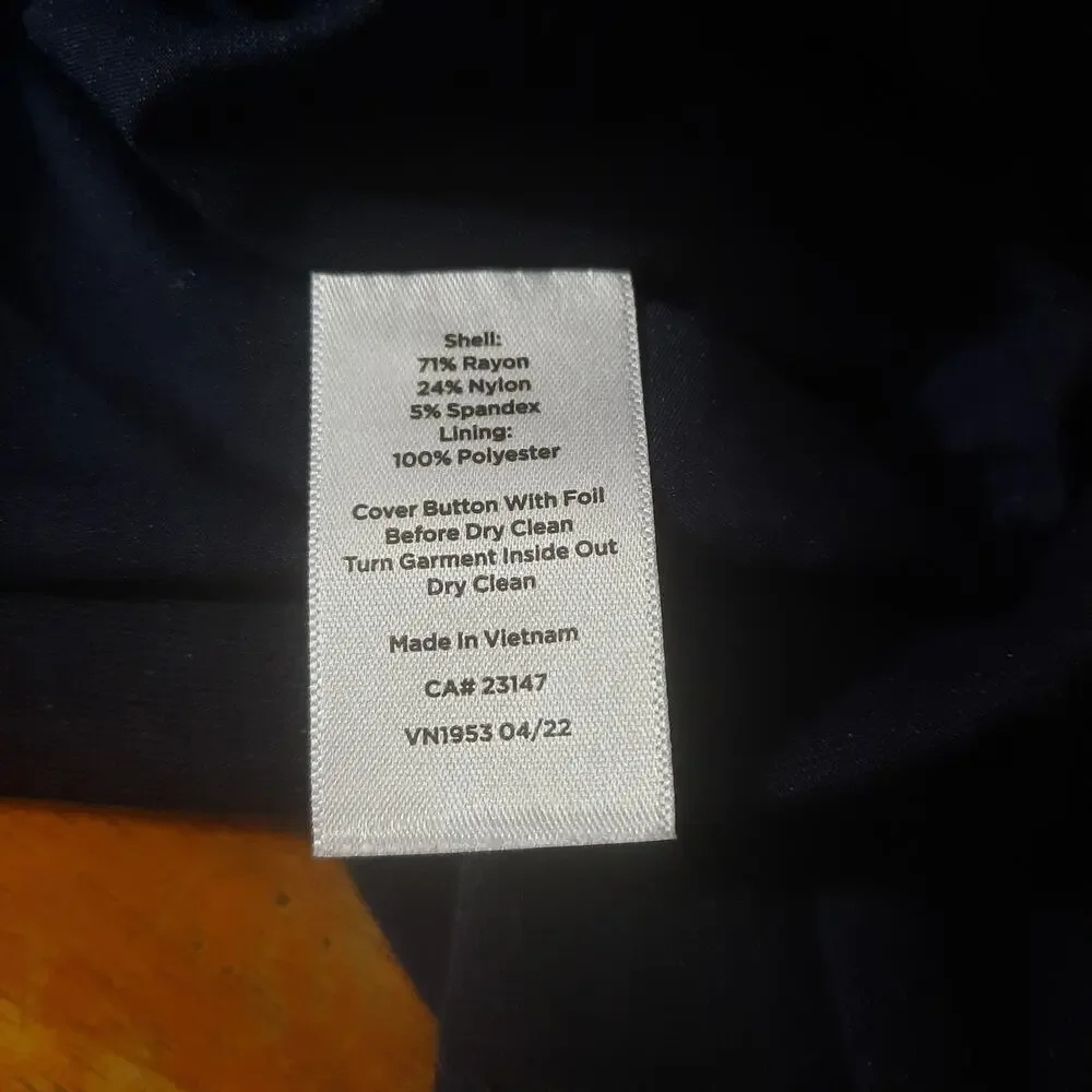 Talbots Black Italian Luxe Knit 5 Button Womens Lined Blazer Size 12